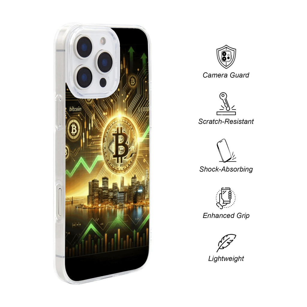 High-quality phone case for iPhone 16/15/14 Pro/Max (Bitcoin design)