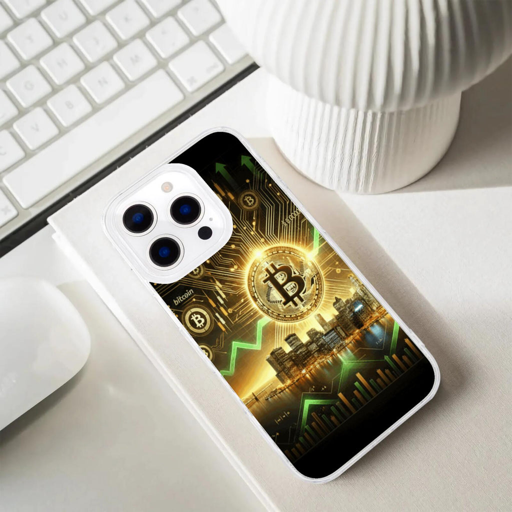 High-quality phone case for iPhone 16/15/14 Pro/Max (Bitcoin design)