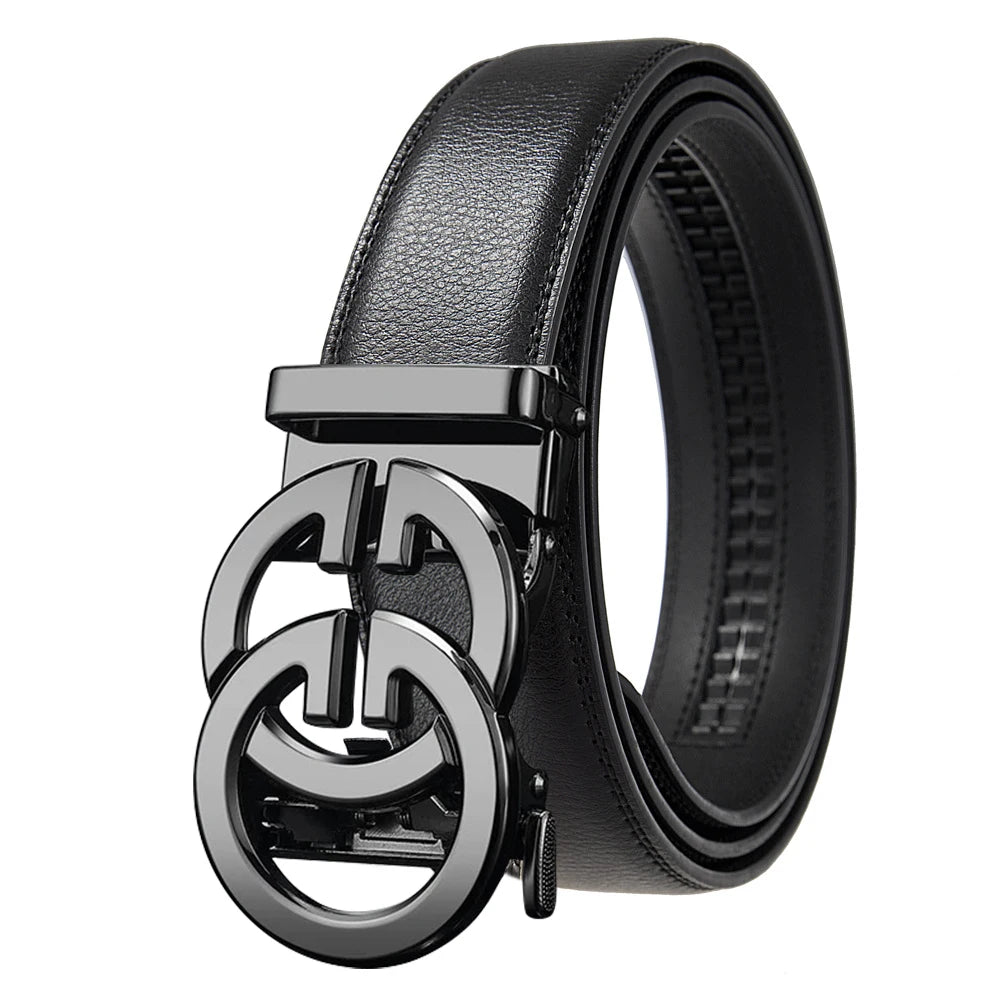 Fashion design belt for men, alloy buckle high quality PU leather automatic belt