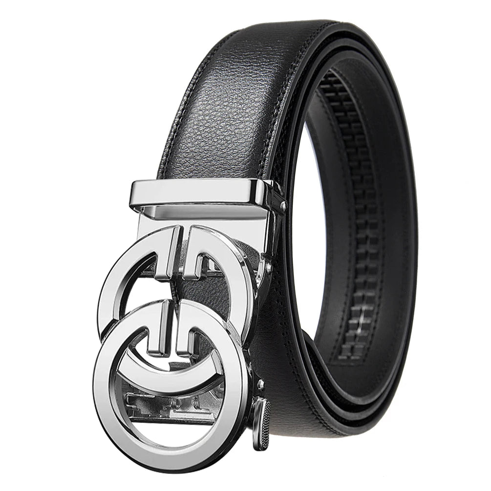 Fashion design belt for men, alloy buckle high quality PU leather automatic belt