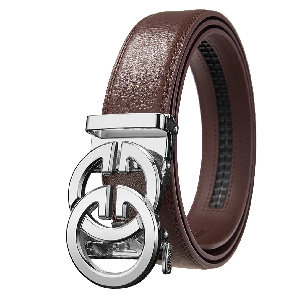 Fashion design belt for men, alloy buckle high quality PU leather automatic belt