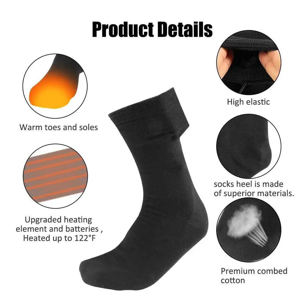 Electric Socks for Men USB Electric Heated Socks Warm Cotton Socks with Fast Heating and Long Warmth Winter Warmth