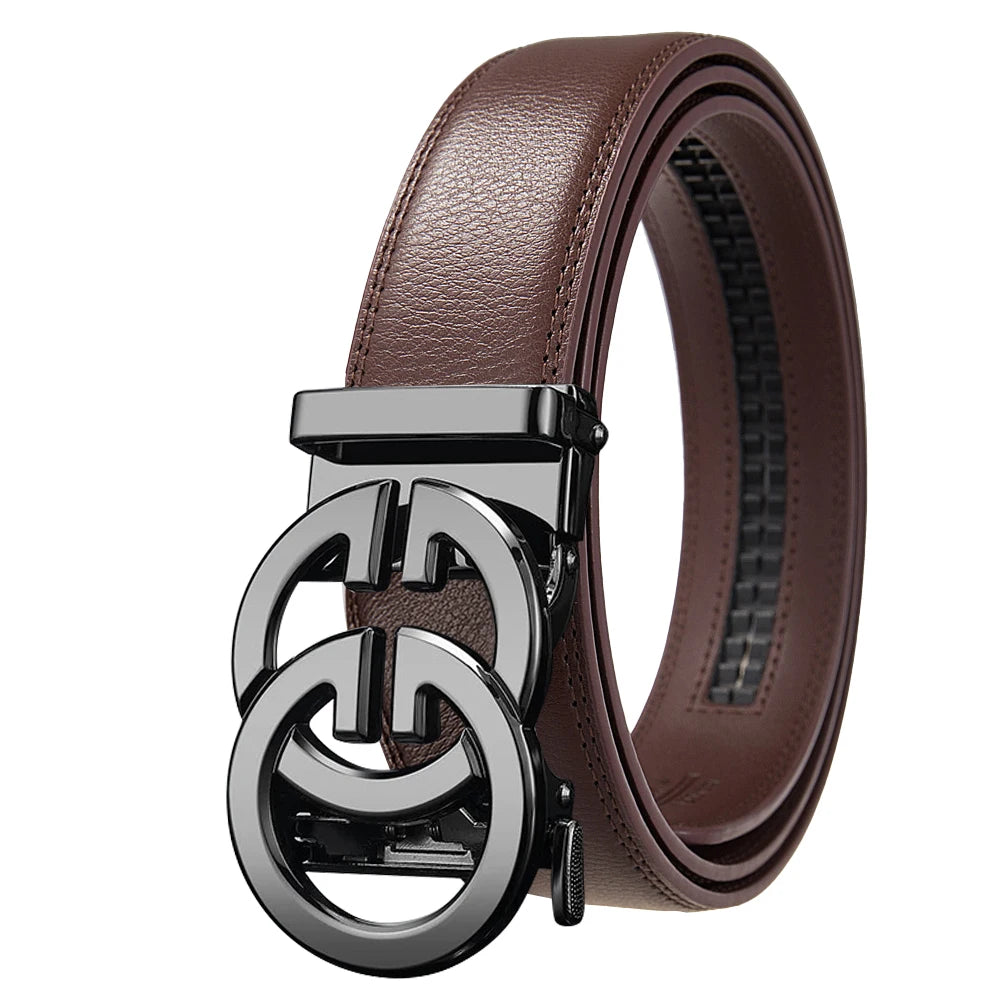 Fashion design belt for men, alloy buckle high quality PU leather automatic belt