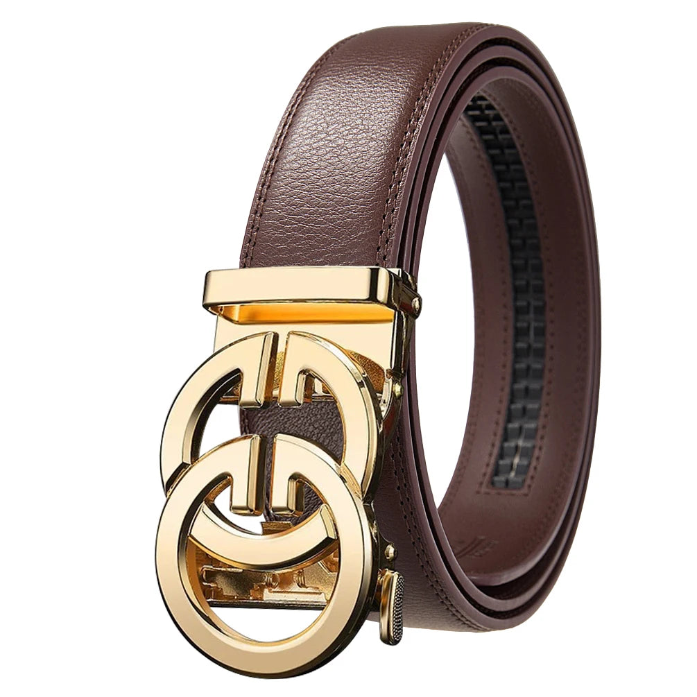 Fashion design belt for men, alloy buckle high quality PU leather automatic belt