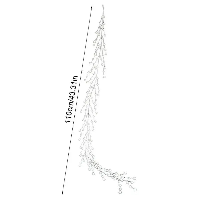 Christmas Bead Garland Christmas Garland Artificial Pearls Beads 3.6 Ft Clear Acrylic Crystal Beads Branch String Garland For