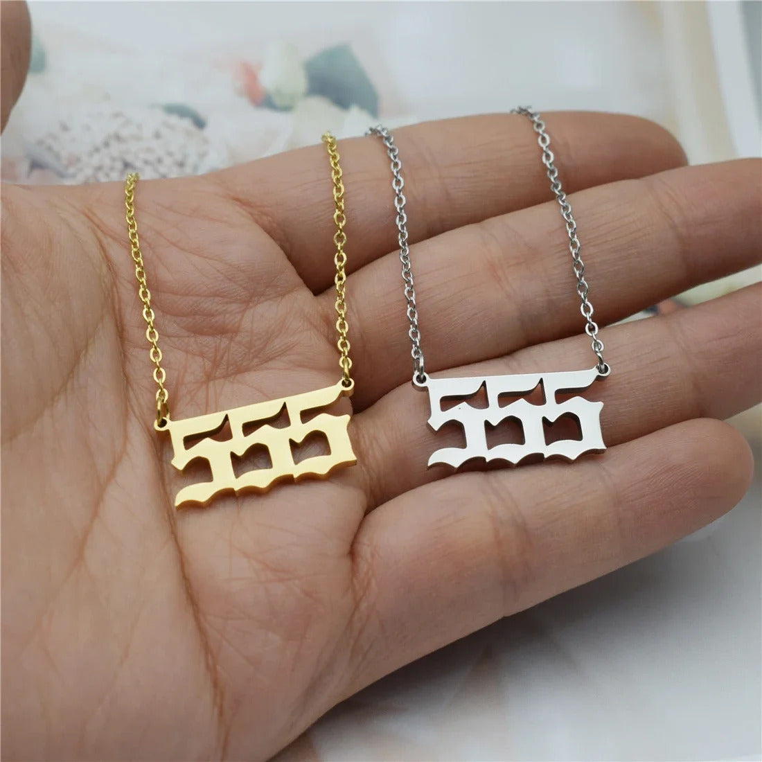 $10 christmas gifts Angel Number 1111 Necklace For Women 111 222 333 444 777 Stainless Steel Choker Chain Jewelry Best Friends Birthday Gift BFF