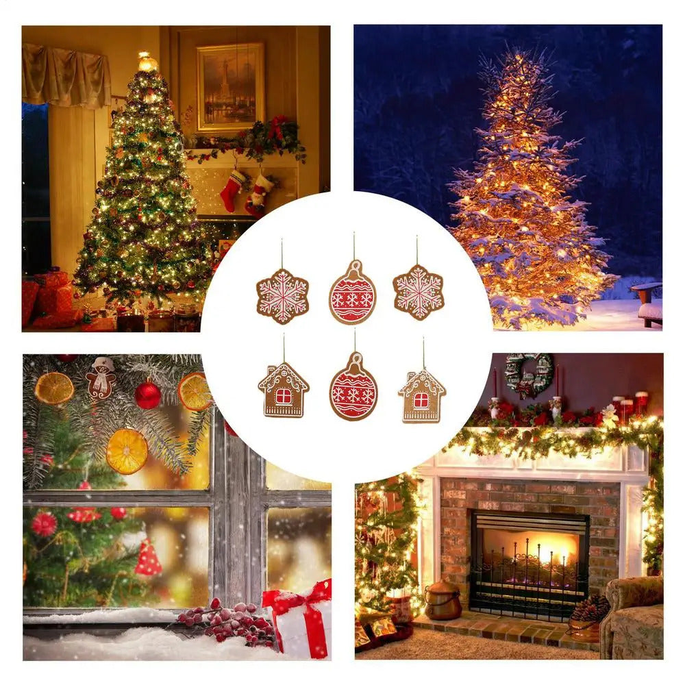 $10 christmas gifts 6pcs Gingerbread Man Ornaments Doll Christmas Decoration Pendants Xmas Tree Hanging Ornament Christmas for Home New Year Gift