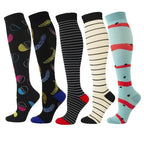 Compression Stockings Outdoor  Men's Women's Socks  Basketball Bicycle Sock Printed Sports Natural Walking