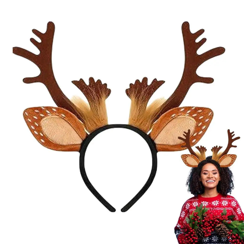 $10 christmas gifts Christmas Headband Women Antler Headband Christmas Festive Reindeer Antler Headband for Women Plush Christmas Hair Accessory