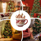 $10 christmas gifts Christmas Snow House Pendant Decoration Tree Pendant Snow House Acrylic Ornament 2D Art Keychain Pendant Seasonal Decor Backpack