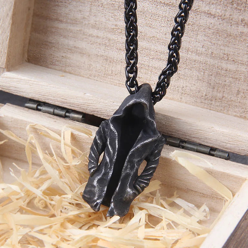 $20 christmas gifts Cool Punk Vintage Assassin Cloak Man In Black Pendant Necklaces For Men Boys Stainless Steel Personality Hip Hop Jewelry Gifts