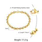 $30 christmas gifts Coffee Beans Link Chain Bracelet Stainless Steel Gold Silver Color for Men Women Simple Bracelet Jewelry Gift 7/9/11mm KBM169A