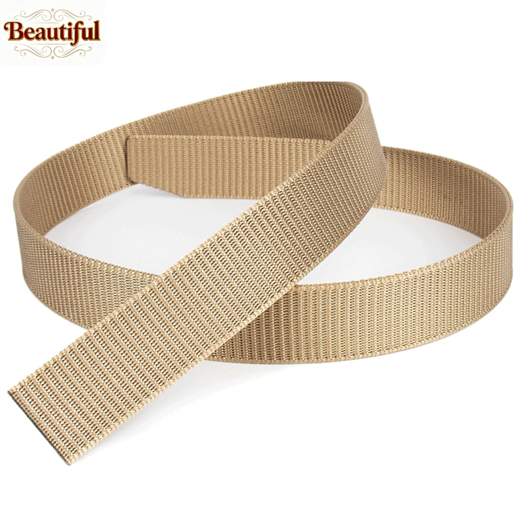 High-End Elastic Waistband Canvas Nylon Tactical Woven Belt for Men