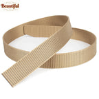 High-End Elastic Waistband Canvas Nylon Tactical Woven Belt for Men