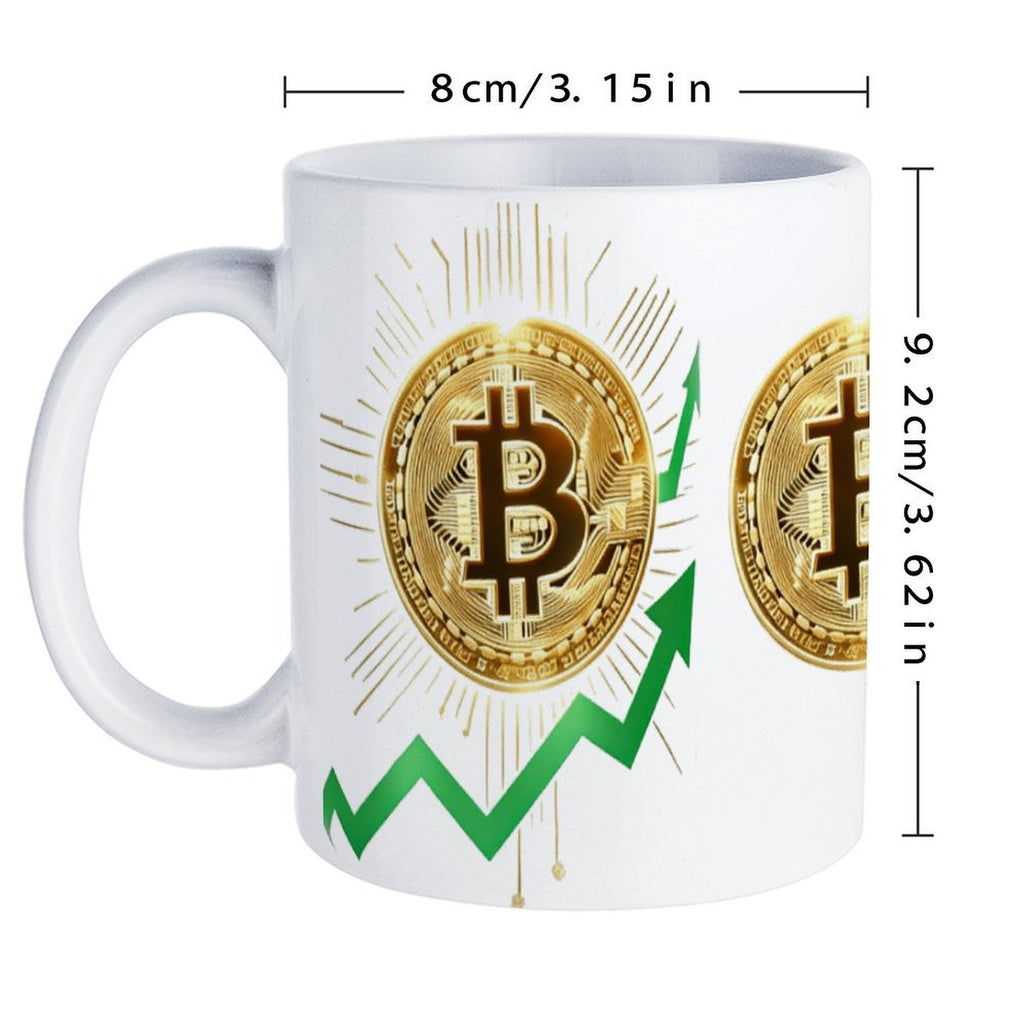Bitcoin Themed Mug Personalized Custom Coffee Mug with Bitcoin Pattern for Crypto Enthusiasts Gift