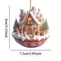 $10 christmas gifts Christmas Snow House Pendant Decoration Tree Pendant Snow House Acrylic Ornament 2D Art Keychain Pendant Seasonal Decor Backpack