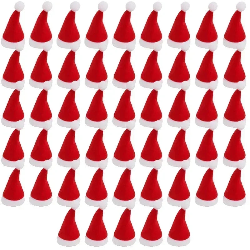 2025 xmas ornament Lots Christmas Wine Bottle Cover Cap Red Green Xmas Hats Scarf Home Ornament Festival Party Tableware Decoration Supplies 2025