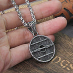 $20 christmas gifts Vikings Jewelry Stainless Steel Shield Pendant necklace CelticKnote never fade with wooden box as men gift $20 gift ideas