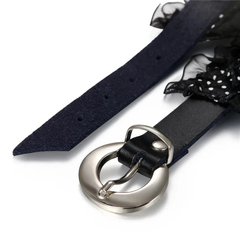 $10 christmas gifts Boniskiss Fashion Sexy Punk Gothic Lace Leather Choker Necklace Spike Rivet Buckle Collar Funky Torques Necklace Jewelry