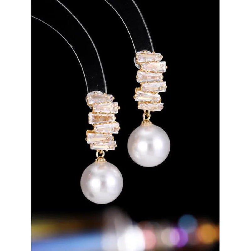 $10 christmas gifts Elegant Faux Pearl & Rhinestone Decorated Dangle Earrings, Fashion Jewelry for Party, Daily Clothing Decor, Trendy All-match & E