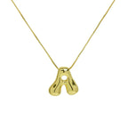 $10 christmas gifts Stainless Steel Cute Chubby 26 Letters Pendant Necklace Glossy Balloon Bubble Initials Necklace Box Chain Charms Wedding Jewelry