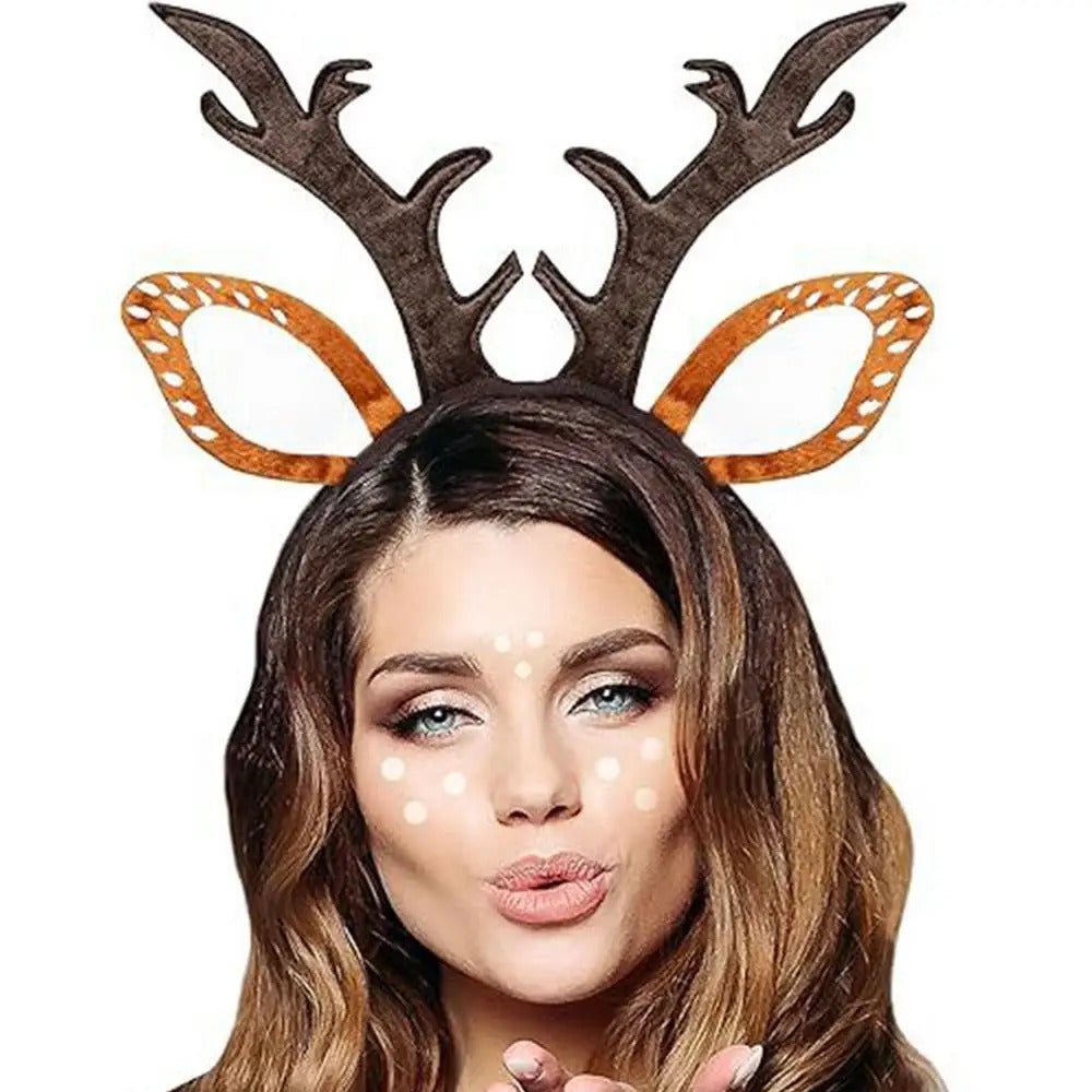 $10 christmas gifts Christmas Headband Women Antler Headband Christmas Festive Reindeer Antler Headband for Women Plush Christmas Hair Accessory