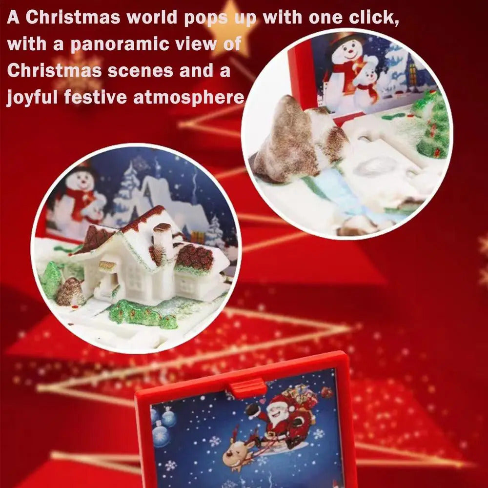 $10 christmas gifts Pop Up Keychain Folding Book Pop Up Toy For Christmas Backpack Charm Creative Christmas Tree Ornaments 3D Christmas Scene Books