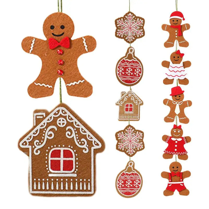 $10 christmas gifts 6pcs Gingerbread Man Ornaments Doll Christmas Decoration Pendants Xmas Tree Hanging Ornament Christmas for Home New Year Gift