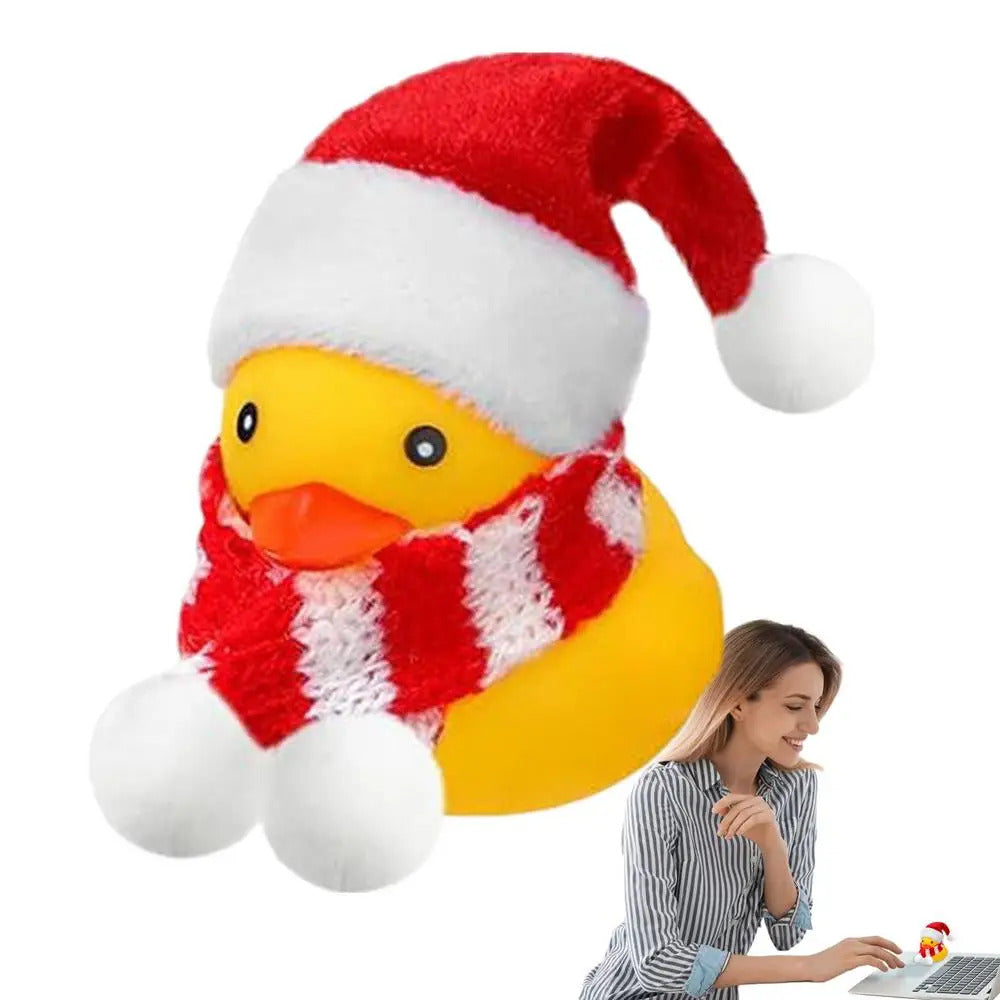 $10 christmas gifts Christmas Ducks Yellow Duck With Christmas Hat And Scarf Squeeze Squeaky Duck Miniature Bath Toys $10 gift ideas
