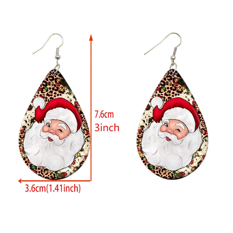 $10 christmas gifts Cute Christmas Earrings For Girls Santa Claus Tree Snowman Teardrop Wooden Drop Dangle Perfect New Year Women Gifts $10 gift ideas