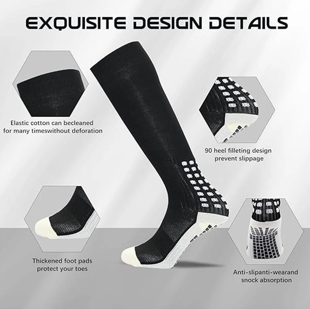 Anti Slip Soccer Knee Socks,Non Slip Football/Basketball/Hockey Sports Grip Socks A Pair