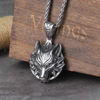 $20 christmas gifts Never Fade Men stainless steel Wolf head norse viking pendant necklace vikings wooden box as christmas gift$20 gift ideas