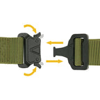 Tactical Belts for Men Work Hiking Riggers Web Gun Belt with Heavy Duty Quick Release Metal Buckle