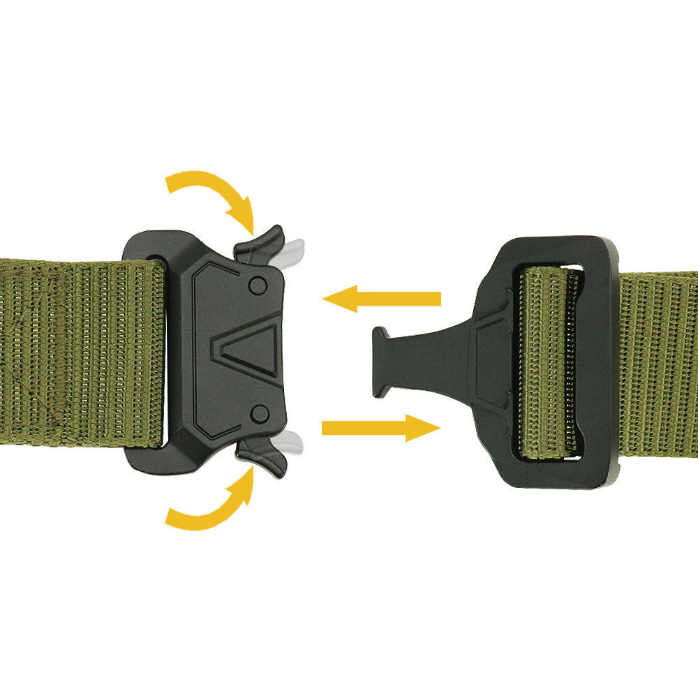Tactical Belts for Men Work Hiking Riggers Web Gun Belt with Heavy Duty Quick Release Metal Buckle