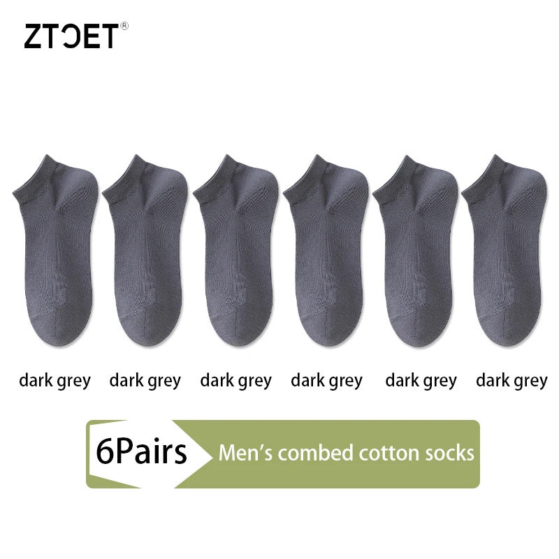 High Quality Men Combed Cotton Socks Short Breathable Odor proof and antibacterial Business Spring Summer for Male sock