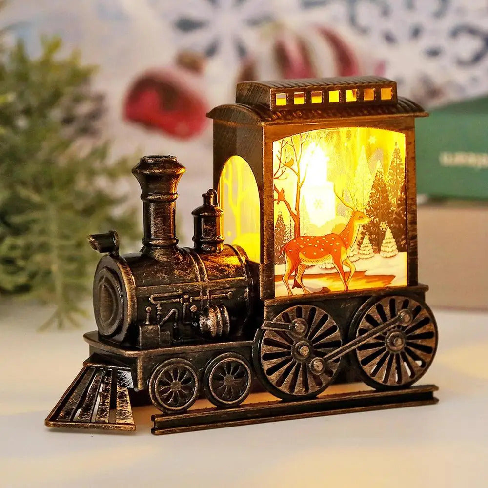 $10 christmas gifts Christmas Train Decor Light Up Retro Christmas Train Figurine Holiday Decor Battery-Operated LED Christmas Train For Parties