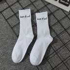 Simple European and American street letters white men's and women's socks sports hip hop college style socks