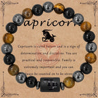 $10 christmas gifts 12 Zodiac Constellation Sign Bracelet Triple Protection Tiger Eye Hematite Beads Bracelets for Couples Friendship Jewelry Gifts