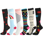 Compression Stockings Outdoor  Men's Women's Socks  Basketball Bicycle Sock Printed Sports Natural Walking