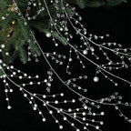 Christmas Bead Garland Christmas Garland Artificial Pearls Beads 3.6 Ft Clear Acrylic Crystal Beads Branch String Garland For