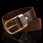 Men's High Quality Genuine Cowhide Leather Belt with Fashionable Pin  Length for Business-Casual Wear