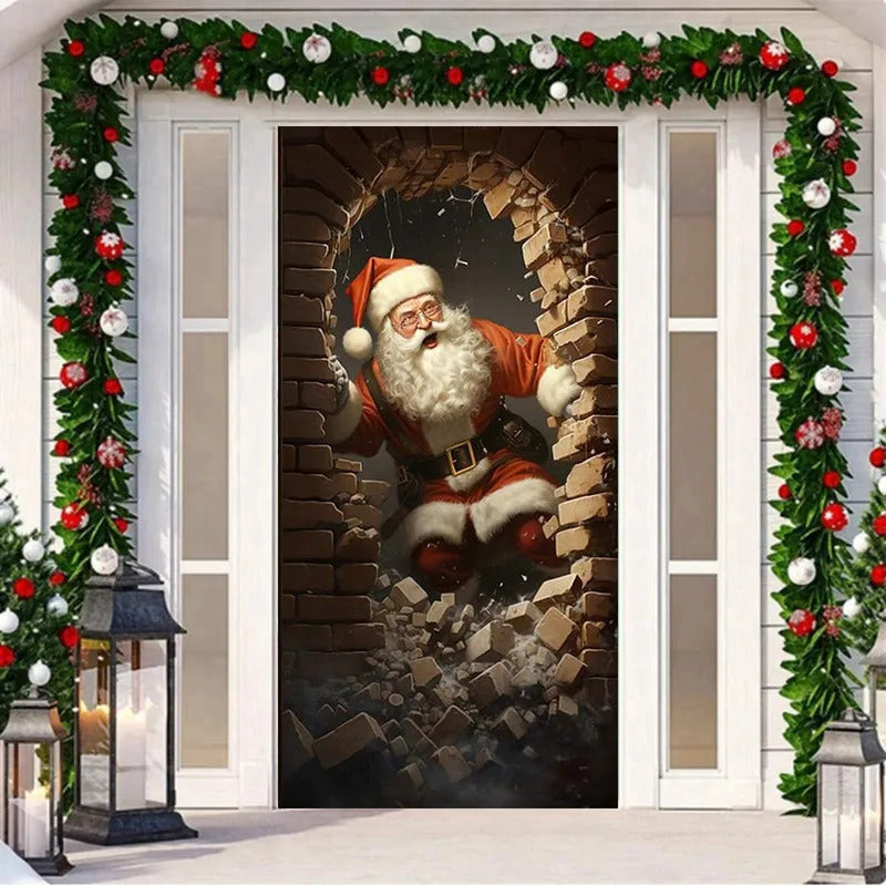 $20 christmas giftsSanta Door Cover Decoration Tapestry Holiday Party Door Curtain Tapestry Door Cover Christmas Decoration Party Flag Streamers
