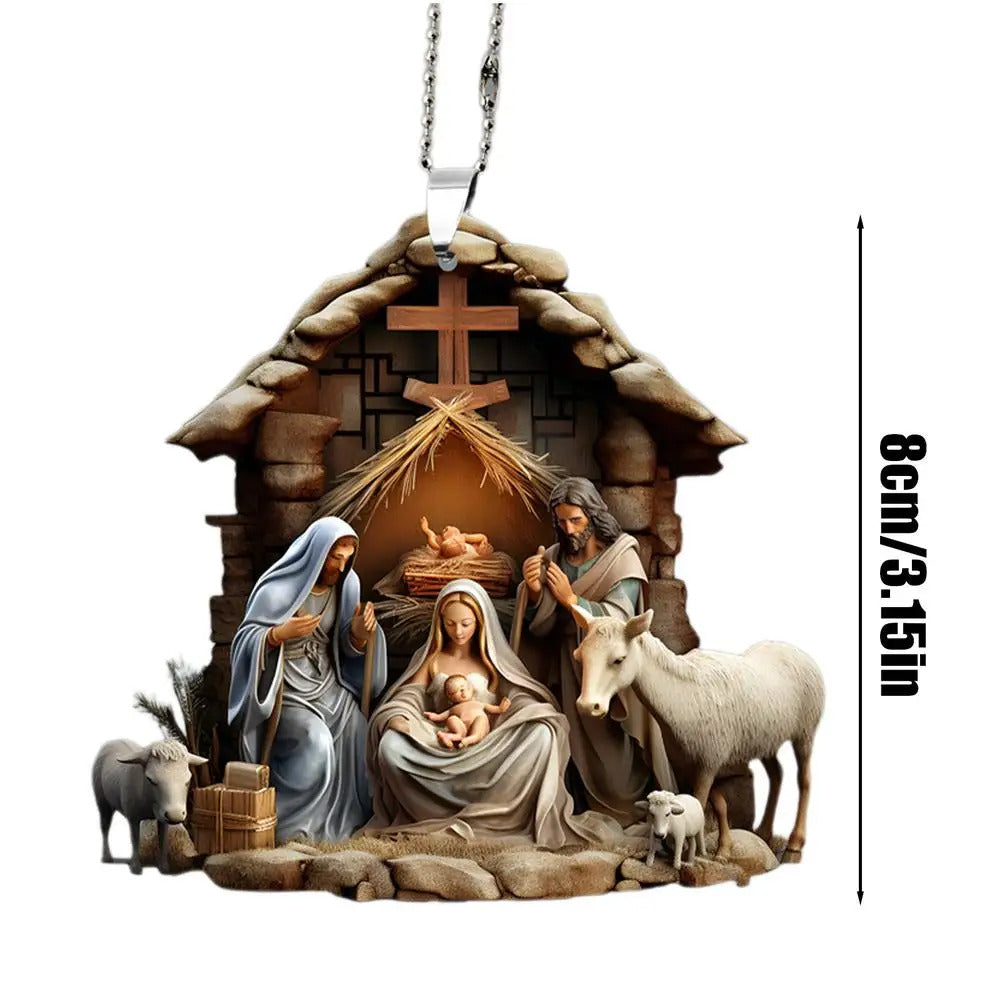$10 christmas gifts 2D Christmas Nativity Scene Ornaments Nativity Scene Christmas Tree Decoration Nativity Scene Christmas Tree Decoration Acrylic