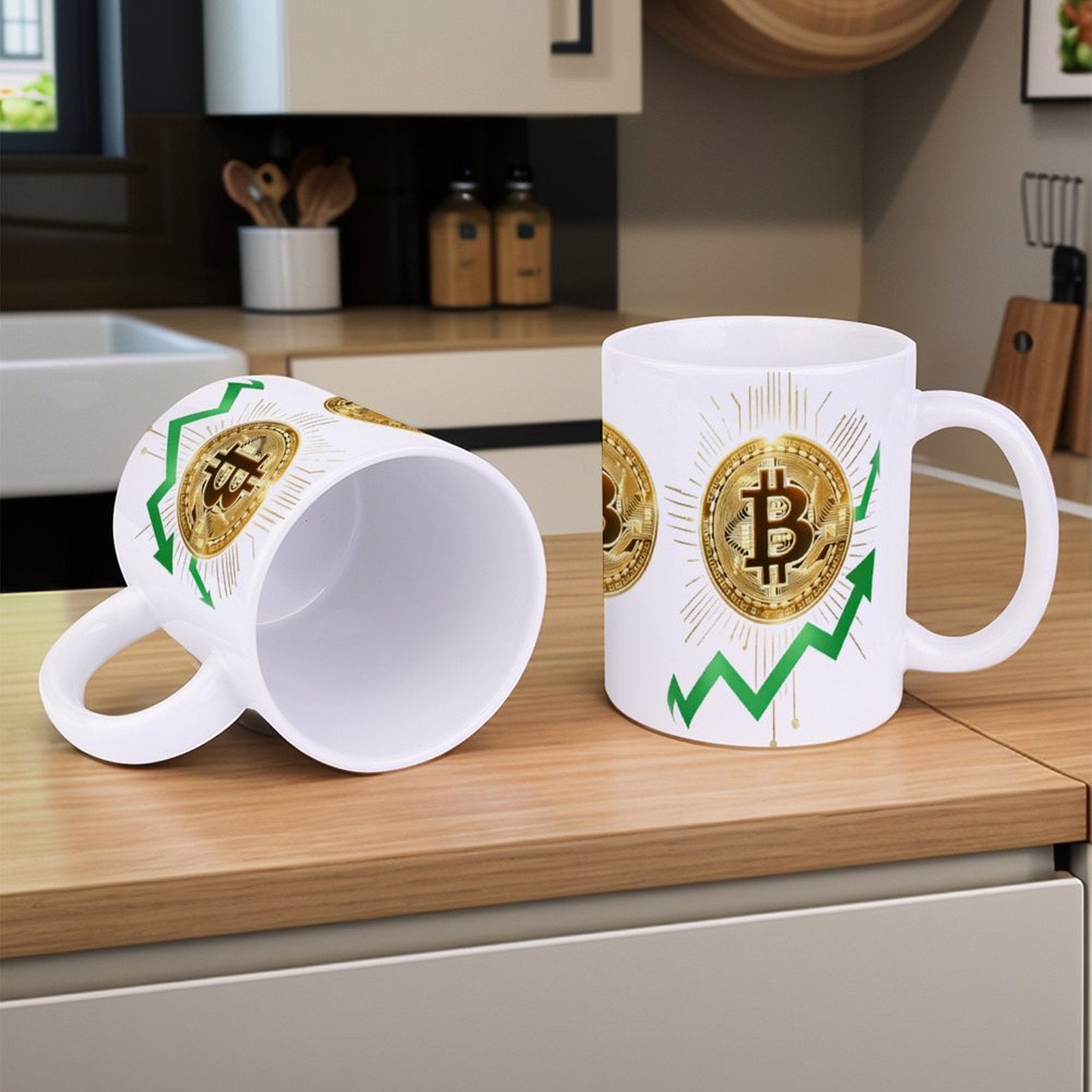 Bitcoin Themed Mug Personalized Custom Coffee Mug with Bitcoin Pattern for Crypto Enthusiasts Gift