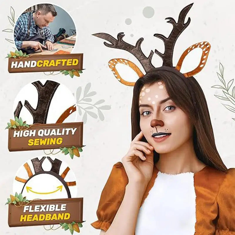 $10 christmas gifts Deer Antlers Headband Cute Reindeer Horns Ears Costume Accessories for Halloween Christmas Cosplay Costume Party Favors Supplies