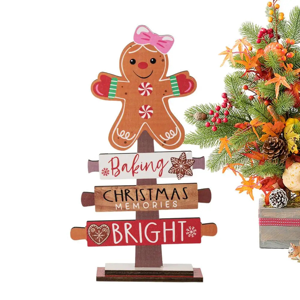 $10 christmas gifts New Gingerbread Christmas Decorations Sign Wood Christmas Table Decor Christmas Sign Decor Table Centerpieces Rustic Sign Craft