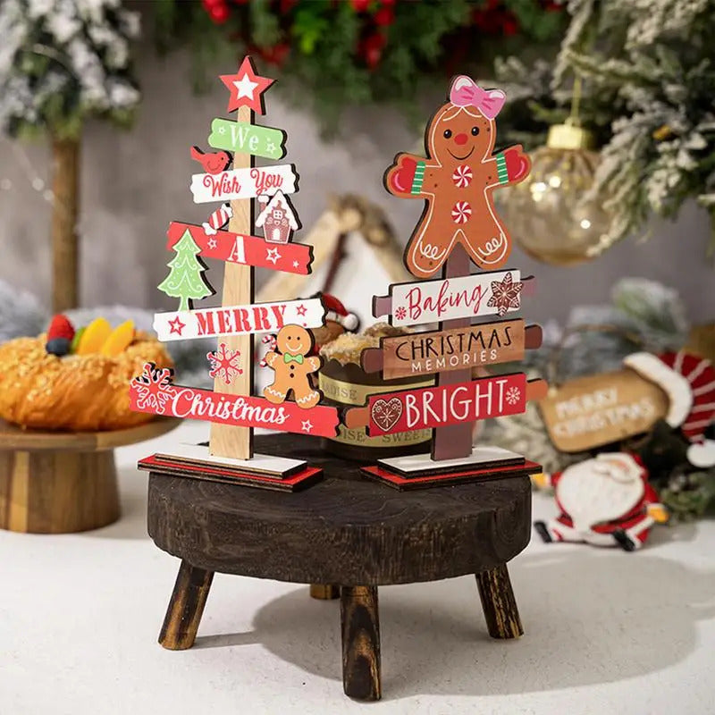 $10 christmas gifts New Gingerbread Christmas Decorations Sign Wood Christmas Table Decor Christmas Sign Decor Table Centerpieces Rustic Sign Craft