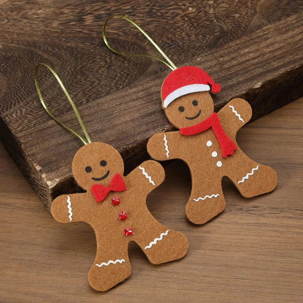 $10 christmas gifts 6pcs Gingerbread Man Ornaments Doll Christmas Decoration Pendants Xmas Tree Hanging Ornament Christmas for Home New Year Gift