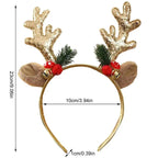 $10 christmas gifts Christmas Deer Antlers Headband Cute Reindeer Antlers Headband Glitter Antlers Plush Ears Bell Head Buckle Christmas Ornament