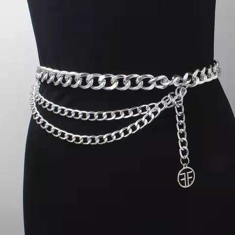 Metal Silver Sex Hips Fashion Golden Belt for Women  Belts Metal Cinturones Gold Waist Chain Belt